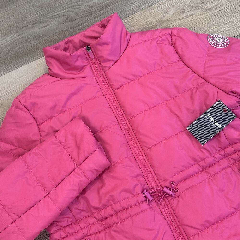 Aeropostale NWT Puffer Quilted Jacket Women's Large Pink Jacket Coat Barbiecore